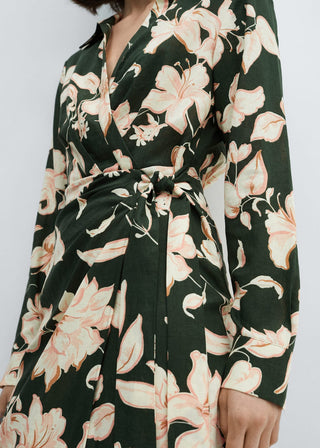 Long Sleeve Floral Print Dress