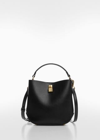 Bolso Mini Shopper con Candado, Negro