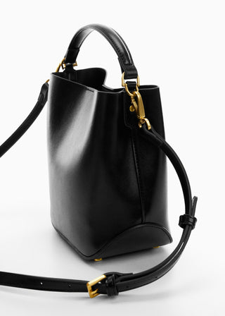 Bolso Mini Shopper con Candado, Negro