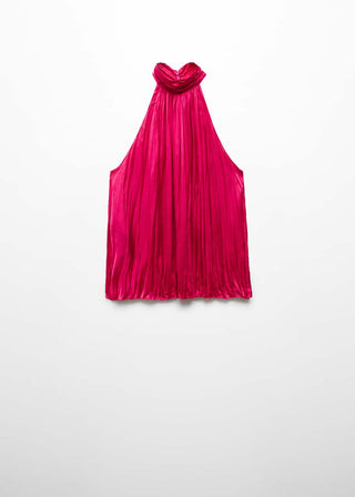 Blusa Satinada Cuello Alto
