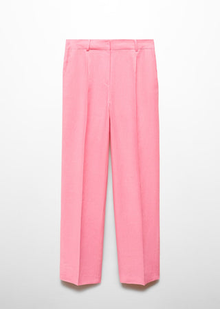 Pantalón con Pinzas Delanteras de Lino