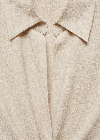 Vestido Manga Larga con Detalle de Nudo