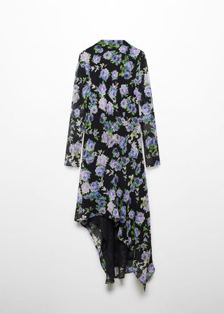 Vestido Asimétrico con Estampado Floral