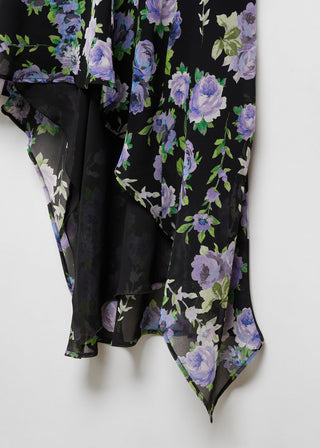 Vestido Asimétrico con Estampado Floral