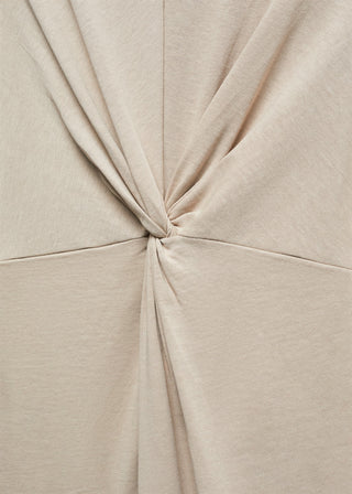 Vestido Cuello Redondo con Detalle Nudo