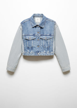 Jacket Denim Corta Bicolor