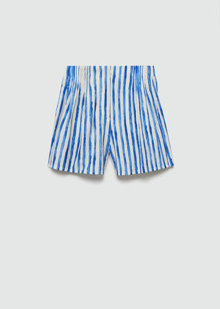 Short Talle Medio con Estampado de Rayas