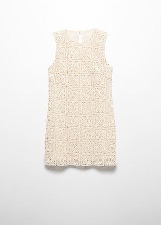 Vestido Manga Corta con Tejido Bordado