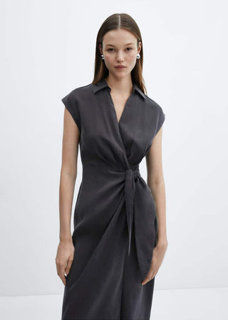 Vestido Cruzado Manga Corta