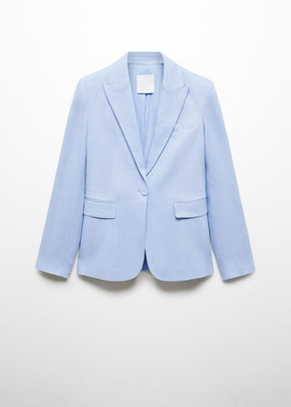 Blazer con Solapas de Lino
