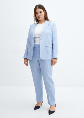 Blazer con Solapas de Lino