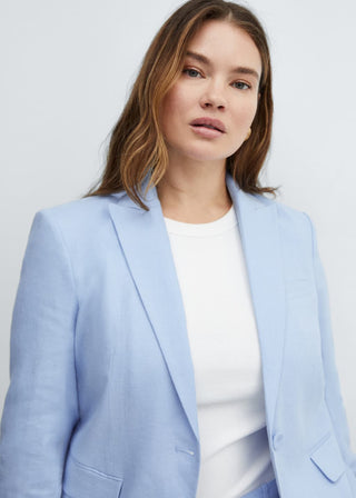Blazer con Solapas de Lino