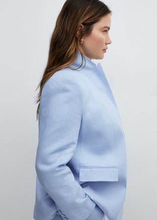 Blazer con Solapas de Lino
