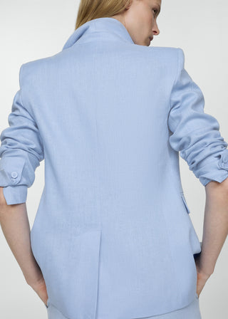 Blazer con Solapas de Lino