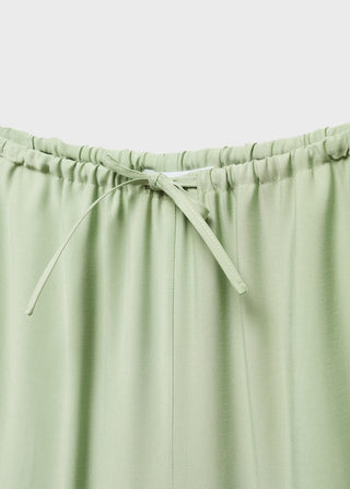 Pantalón Wideleg con Cintura Elástica, Verde