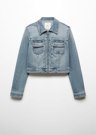 Chaqueta Denim con Bolsillos Delanteros