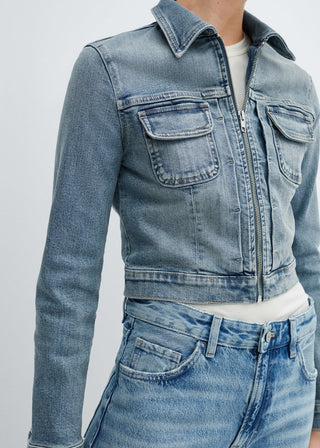 Chaqueta Denim con Bolsillos Delanteros