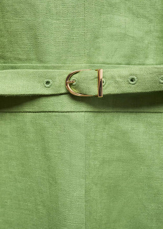 Enterizo Cuello V con Cinturón de Lino