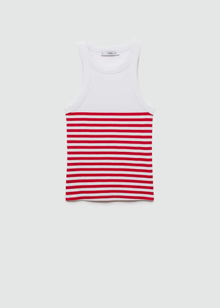 Blusa sin Mangas Estampado de Rayas