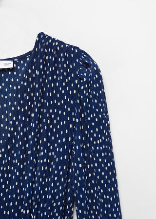 Vestido Manga Larga con Estampado de Punto