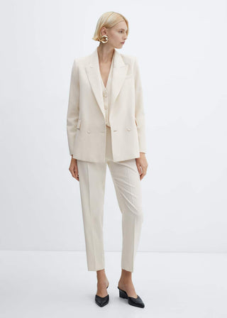 Blazer de Traje Recto con Hombreras