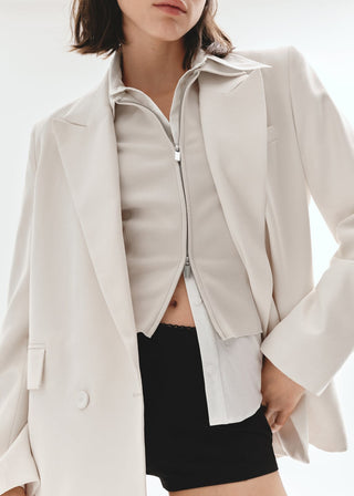 Blazer de Traje Recto con Hombreras