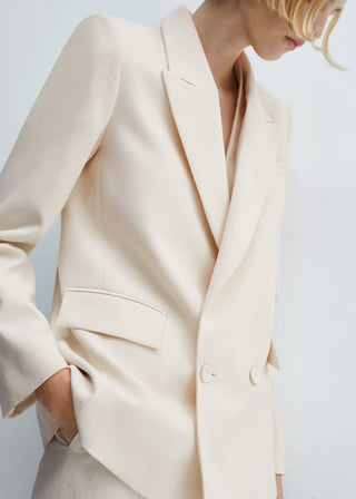 Blazer de Traje Recto con Hombreras
