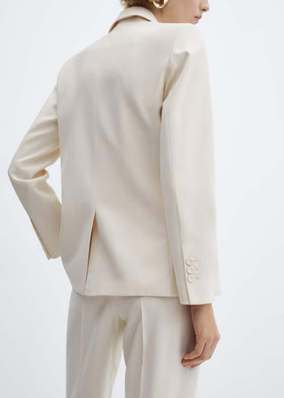 Blazer de Traje Recto con Hombreras
