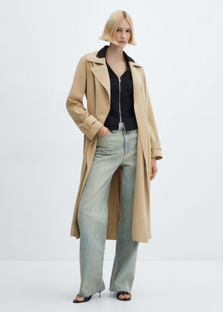 Gabardina Larga con Solapas