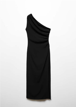 Vestido Midi con Escote Asimétrico