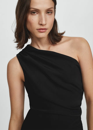 Vestido Midi con Escote Asimétrico