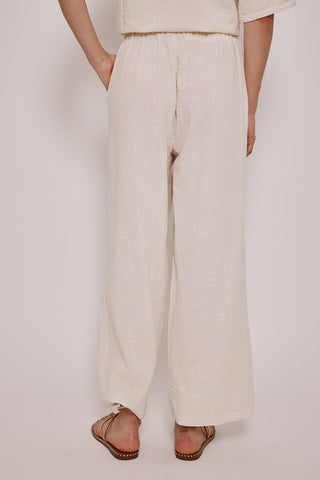 Pantalón con Cintura Elástica Detalle Bordado