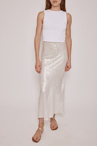 Enagua Larga con Tejido Brillante