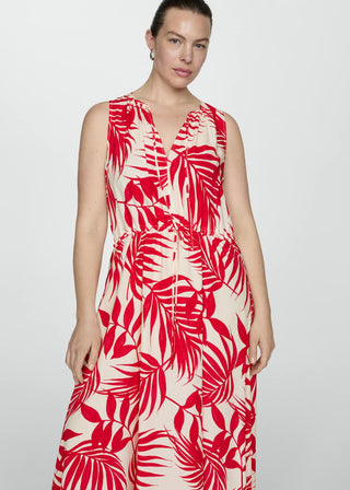 Vestido con Cintura Elástica Estampado Floral