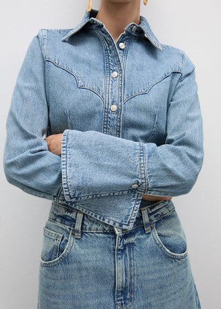 Camisa Denim con Costuras