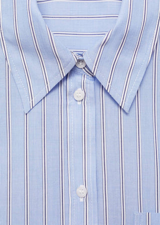 Camisa de Rayas con Bajo en Contraste