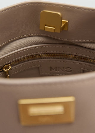 Mini Bolso Shopper con Detalle Metalizado