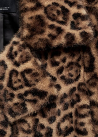 Abrigo Efecto Pelo Estampado Animal Print