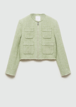 Jacket de Tweed con Cremallera