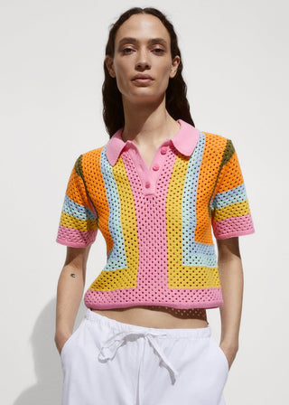 Polo Manga Corta de Crochet