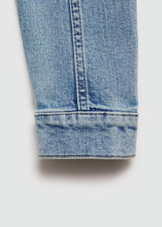 Chaqueta Denim Cuello Mao