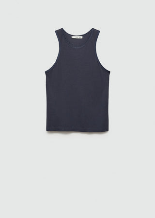 Camiseta sin Mangas con Detalles Satinados