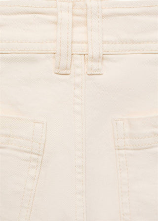 Jeans Culotte Talle Alto con Bolsillos