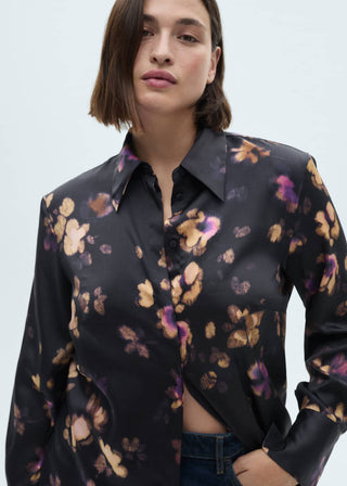 Camisa Satinada con Estampado