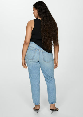 Jeans Mom Talle Alto con Bolsillos