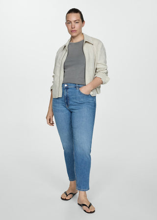Jeans Mom Talle Alto con Bolsillos