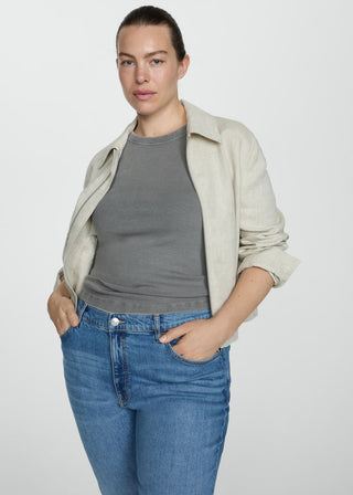 Jeans Mom Talle Alto con Bolsillos