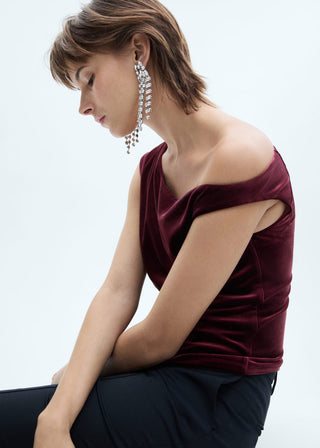 Blusa Asimétrico de Terciopelo
