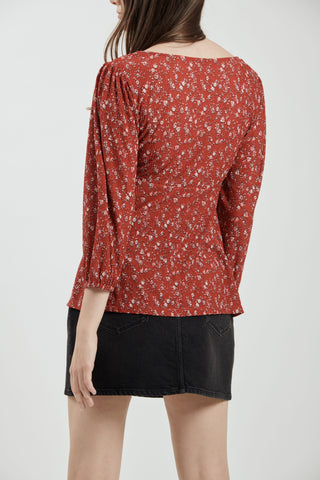 Blusa Cuello V con Estampado