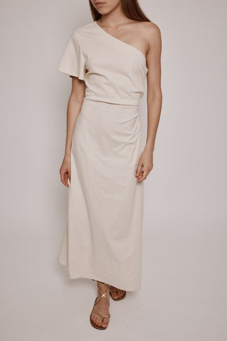 Vestido Largo con Escote Asimétrico